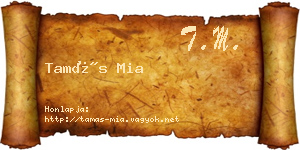 Tamás Mia névjegykártya